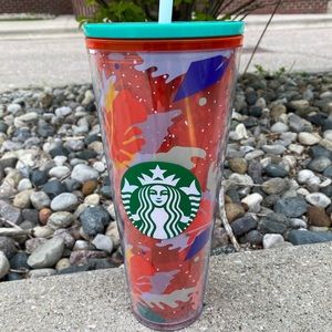 Starbucks Red Coral Flower Hibiscus Tumbler